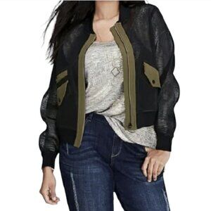 Lane Bryant Military Glam Mesh Bomber 26/28